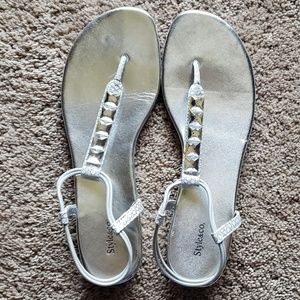 Style and co gem bling silver sandals 9.5